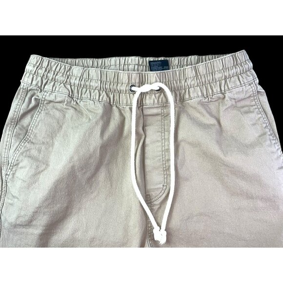 H&M Divided Men's 32 Tan Khakis Jogger Pants Ankle Zippers Drawstring Waist HM - Picture 3 of 8